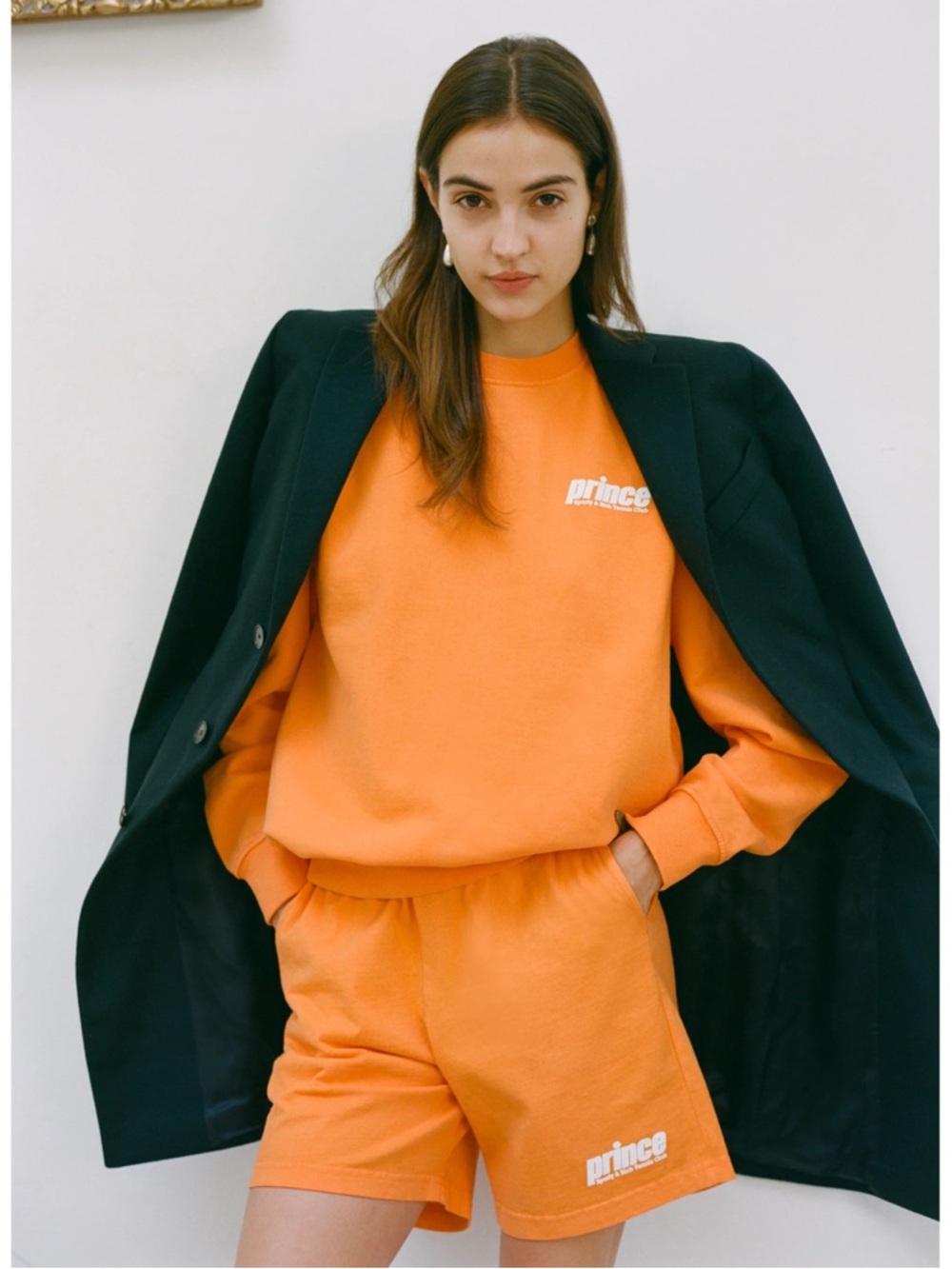 Sporty & Rich x Prince Sporty Gym Short S Orange Tennis Club Knit Cotton Pockets